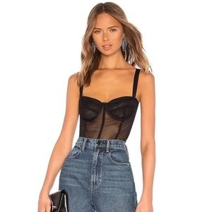 REVOLVE DANIELLE GUIZIO Zita Mesh Corset in Black